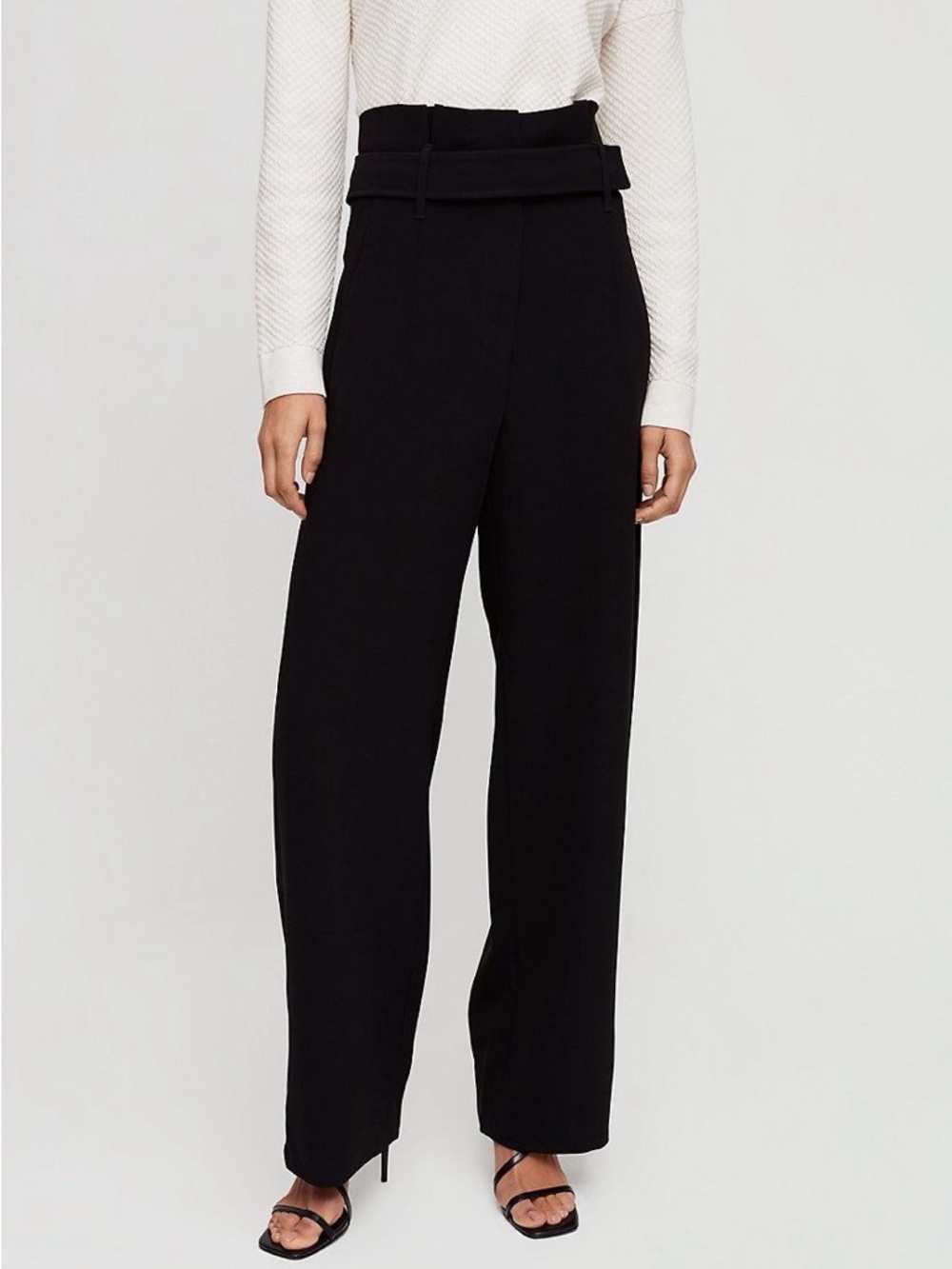 Aritzia Babaton Jermaine Black High Waist Wide Leg Pants Size 2 - Picture 11 of 12